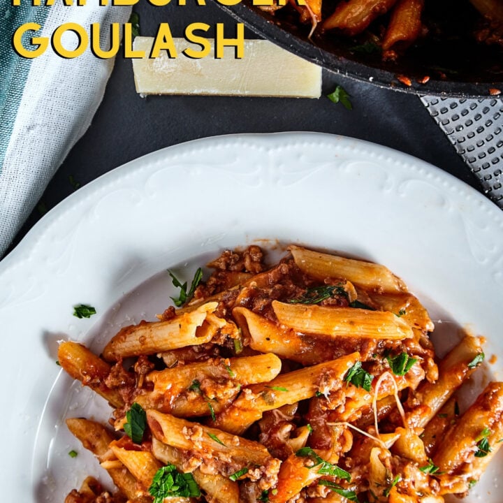 Easy American Hamburger Goulash Easy American Hamburger Goulash. This is an easy recipe for how to make cheesy hamburger goulash, using pasta, ground meat,melted cheese and vegetables, cooked on the stove top. Pure comfort food using fresh ingredients.