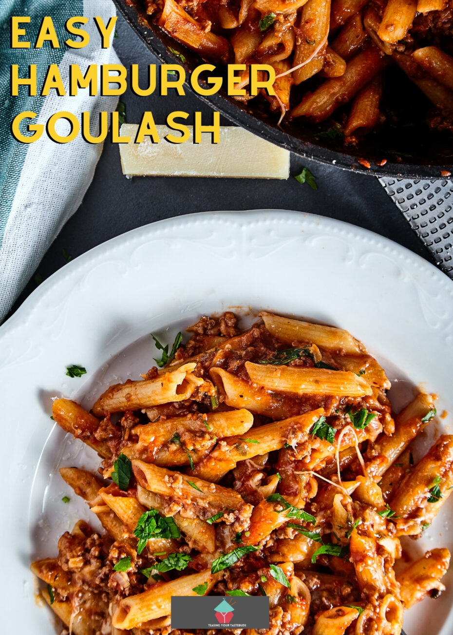 Easy American Hamburger Goulash Easy American Hamburger Goulash. This is an easy recipe for how to make cheesy hamburger goulash, using pasta, ground meat,melted cheese and vegetables, cooked on the stove top. Pure comfort food using fresh ingredients.