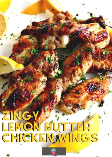 Zingy Lemon Butter Chicken Wings. These are lovely baked chicken wings with a zingy lemon flavor. Easy recipe, baked and oh so good!