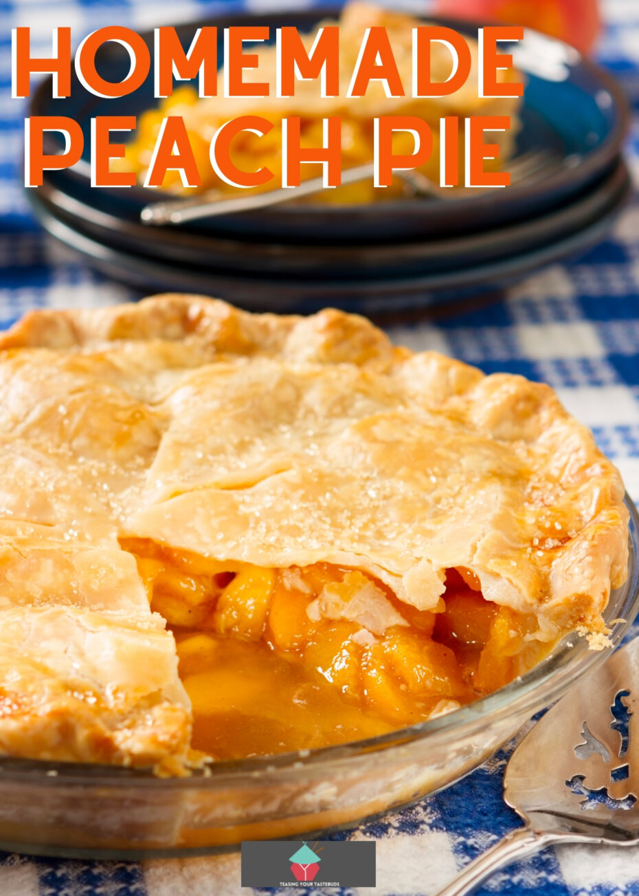 Homemade Peach Pie 2 Homemade Peach Pie. A wonderful recipe all made from scratch with a delicious crispy flaky pastry. Serve warm with some whipped cream or ice cream! Yummy!