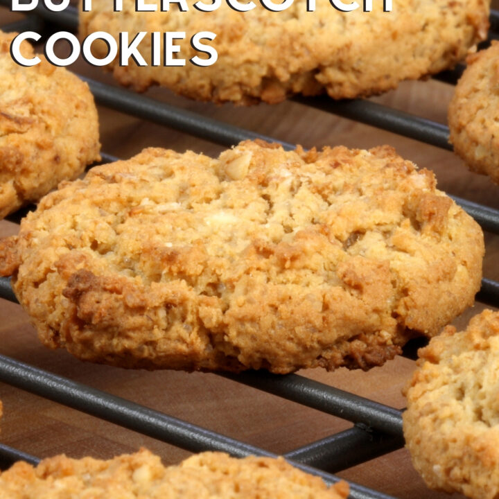 Oatmeal Butterscotch Cookies These Oatmeal Butterscotch Cookies are packed full of flavor and incredibly easy to make. Loaded with goodies such as butterscotch and cinnamon, they're always popular and great with a nice cold glass of milk.