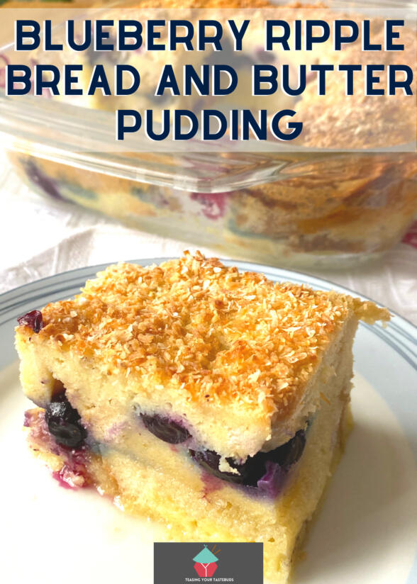Fluffy Blueberry Ripple Bread and Butter Pudding | Lovefoodies