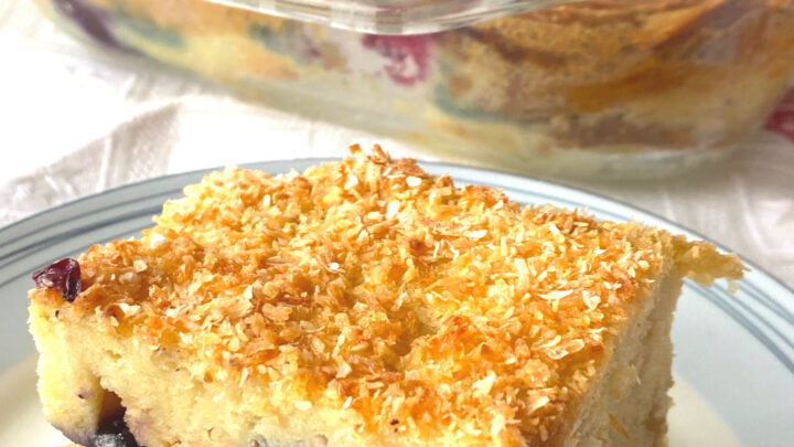 Blueberry Ripple Bread and Butter PuddingH