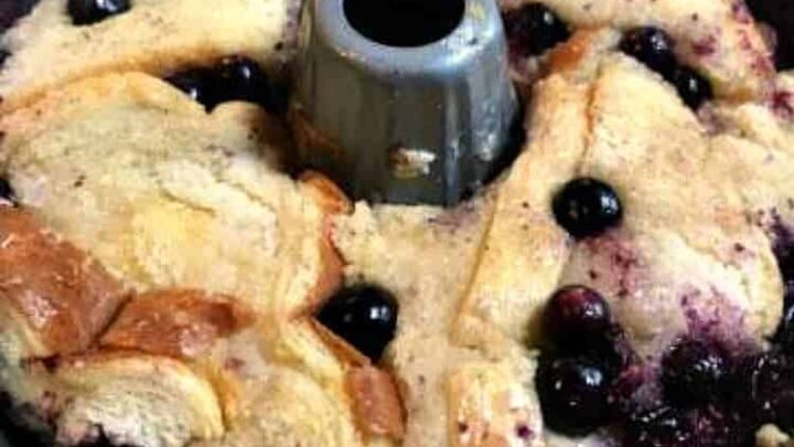 Fluffy Blueberry Ripple Bread and Butter Pudding1