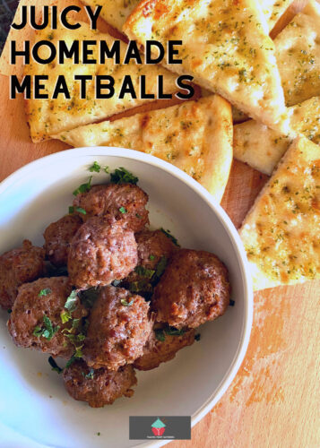 Juicy Homemade Meatballs are full of flavor, juicy, and simply delicious. These homemade meatballs are always a hit with the family. Here I've used some great ingredients to keep these super moist and of course really packed with flavor. Great to serve as party food or have as a dinner with some mash and gravy!