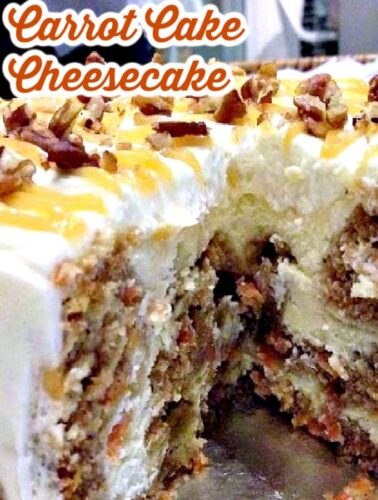 Carrot Cake Cheesecake. Simply a Show Stopping Wow! A great cake for any occasion and would also be a lovely cake for Easter, Christmas or Thanksgiving too!