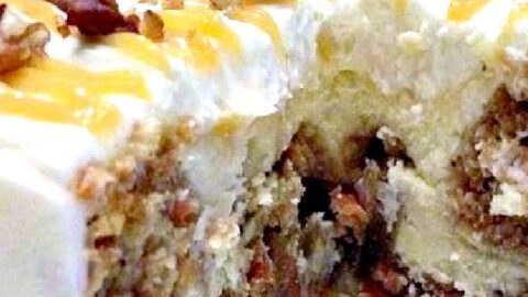 Carrot Cake Cheesecake. Simply a Show Stopping Wow! A great cake for any occasion and would also be a lovely cake for Easter, Christmas or Thanksgiving too!