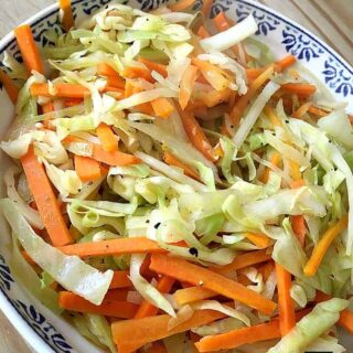 Easy Garlic Cabbage and Carrots Easy Garlic Cabbage and Carrots is a lovely side dish, perfect with a roast dinner or part of Thanksgiving or Christmas. Possible to make ahead too! #cabbage #carrots #Thanksgiving #sides #winter