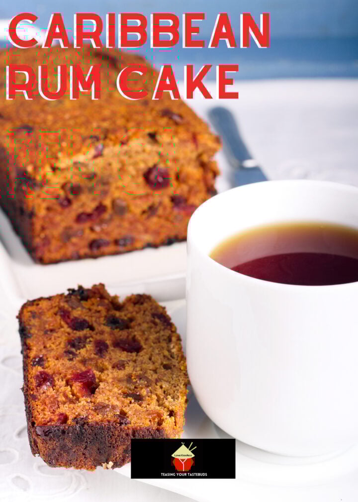 Caribbean Rum Cake 4 Caribbean Rum Cake, an easy delicious recipe! The cake is soft and moist, packed with rum infused raisins and makes for a great Christmas time cake.