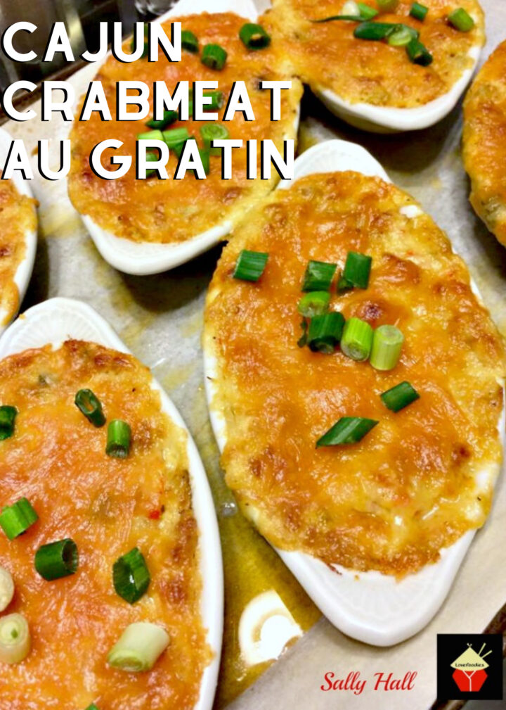 Cajun Crabmeat Au Gratin 4 Cajun Crabmeat Au Gratin. A truly delicious recipe full of fantastic flavors. Options to add shrimp or crawfish too! Delicious served as an appetizer or main meal.