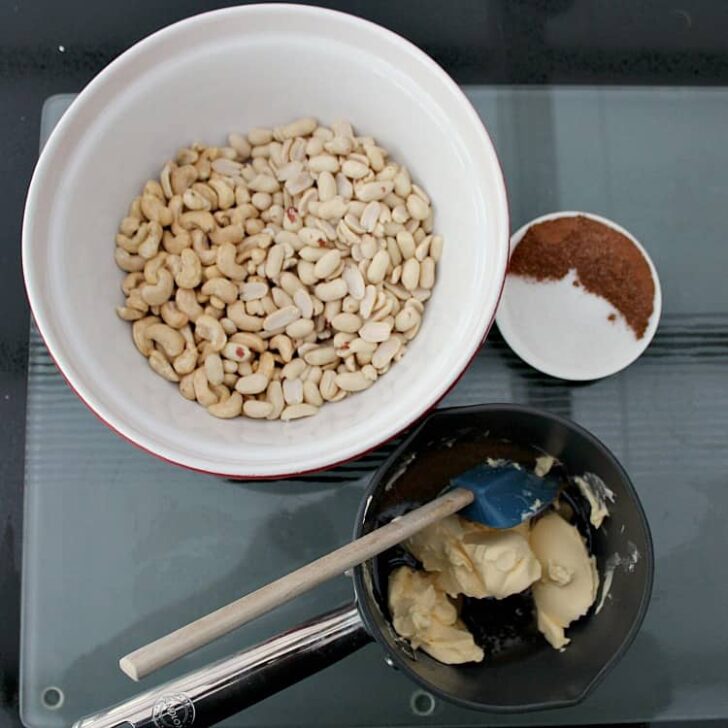 Honey Roasted Nuts, ingredients prepared Honey Roasted Nuts, ingredients prepared