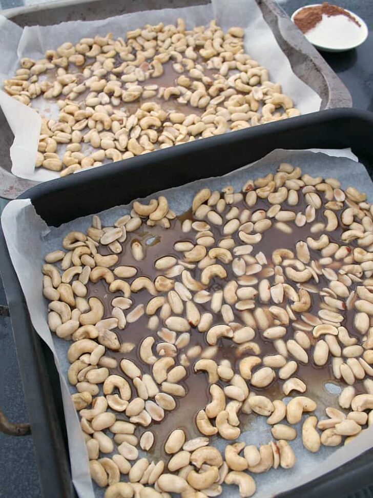 Honey Roasted Nuts, ready for the oven Honey Roasted Nuts, ready for the oven