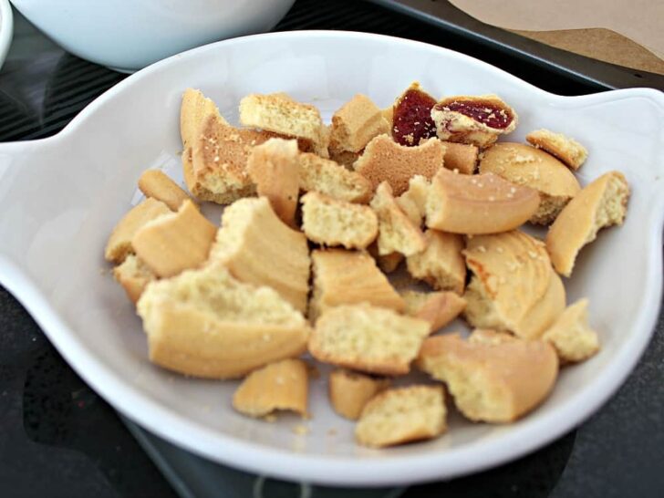 Irish Cream Chocolate Bark, breaking up cookies Irish Cream Chocolate Bark, breaking up cookies