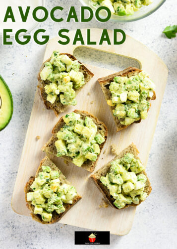 Avocado Egg Salad is a wonderfully easy recipe and very quick to make. Serve as a salad in a bowl or with some crusty bread warm from the oven. Delicious! Great for brunch, lunch or supper or party food!