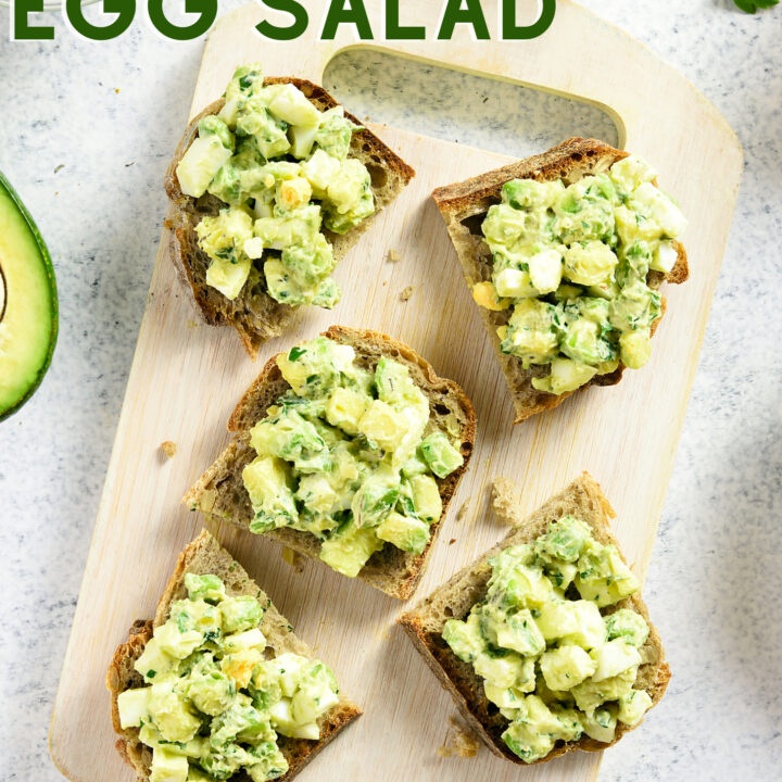 Avocado Egg Salad Avocado Egg Salad is a wonderfully easy recipe and very quick to make. Serve as a salad in a bowl or with some crusty bread warm from the oven. Delicious! Great for brunch, lunch or supper or party food!