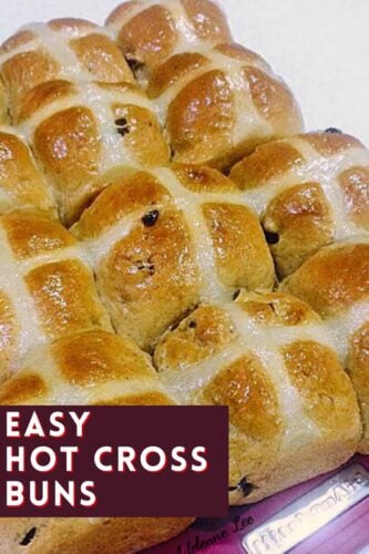 Easy Hot Cross Buns are a wonderfully soft, sweet, spiced bun, traditionally made for Easter time. Serve warm or cold, split open, toast and spread some butter and your favourite jam! Delicious!