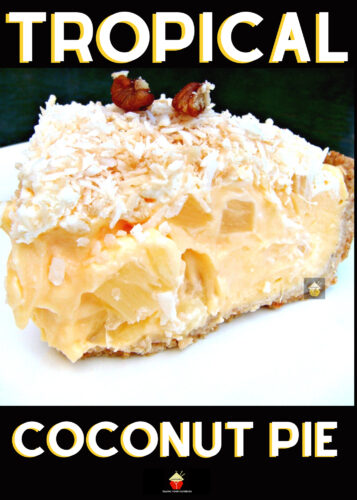 This Tropical Coconut Pie is made up of a crispy buttery pastry case, filled with delicious creamy coconut custard, and laced throughout with juicy pineapple chunks.