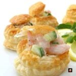 Delicious Shrimp or Salmon Vol Au Vents, Mini Puff Pastry Cups are very easy to make and perfect for parties as canapes, appetizers, and snacks. Perfect to make ahead too!