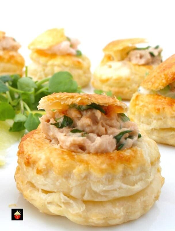 Shrimp or Salmon Vol Au Vents, Mini Puff Pastry Cups