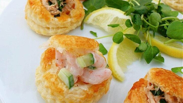 Shrimp or Salmon Vol Au Vents, Mini Puff Pastry Cups