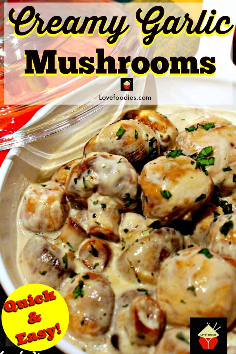 Creamy Garlic Mushrooms | Lovefoodies