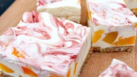Easy Peach Cheesecake With Raspberry Swirl10