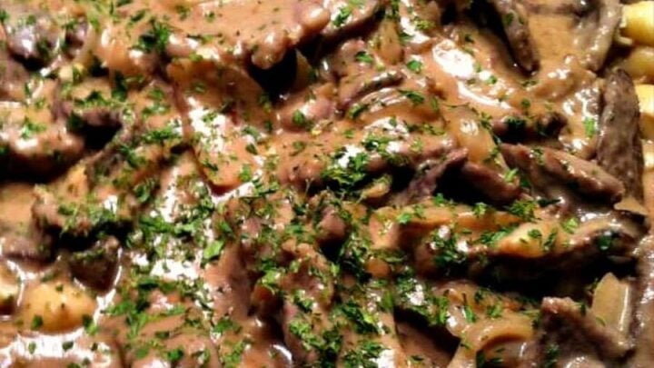 Beef Stroganoff. Quick and Easy dinner with a great sauce! Always a hit with the family and a really tasty recipe. Great served with pasta or rice.