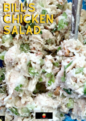 Bill's Chicken Salad is a great family recipe, very easy to make and great tasting. Serve in lettuce wraps, sandwiches, on it's own, the sky's the limit!