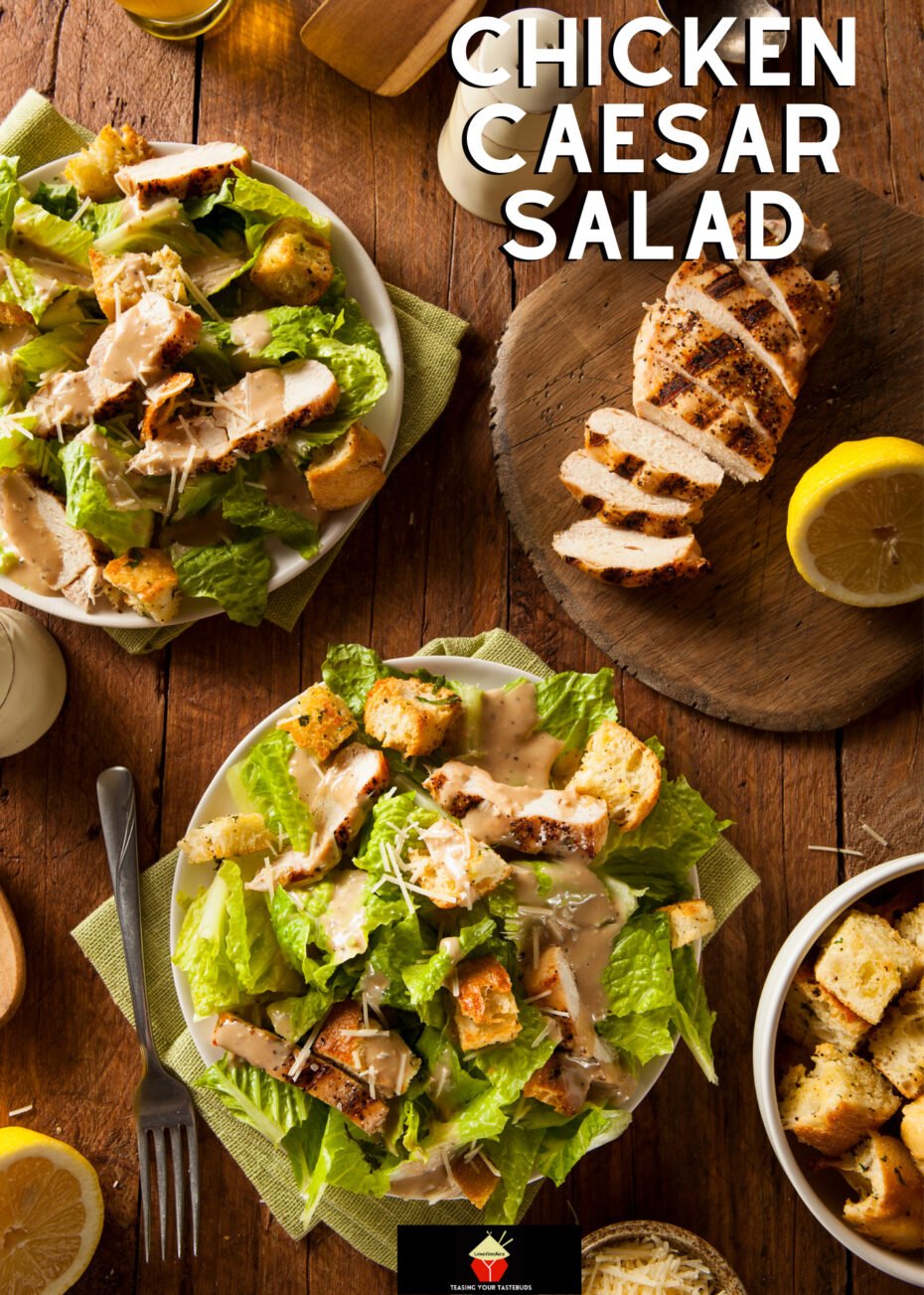 Chicken Caesar Salad Chicken Caesar Salad is a refreshing and wonderful tasting dish, made from scratch and easy too! Options for low calorie if you prefer.