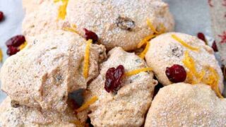 Amaretti Style Cranberry and Orange Almond Cookies