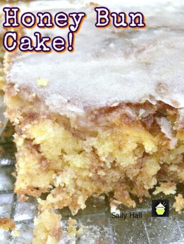 Honey Bun Cake! This is a delicious, moist cinnamon and brown sugar cake, and always popular with the family!