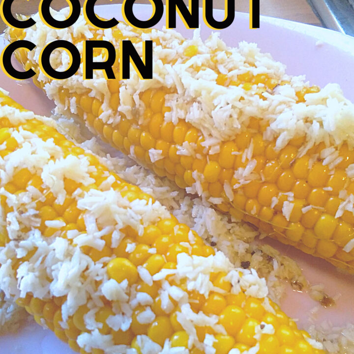 Coconut Corn Delicious Coconut Corn, fresh corn simmered in a rich and creamy coconut broth gives a wonderfully sweet, tropical flavor to a perfect side dish.