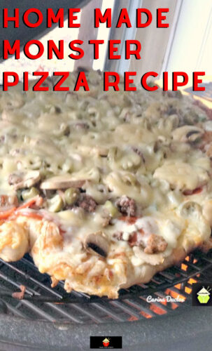Home Made Monster Pizza Recipe. A great recipe for home made pizza dough, pizza sauce and a variety of toppings. Best pizza dough ever! Once you've tried the dough recipe you won't use any other!