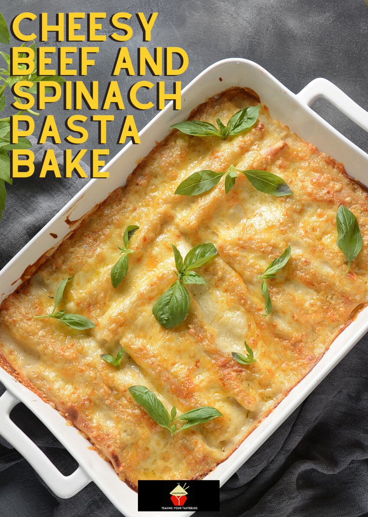 Cheesy Beef and Spinach Pasta Bake | Lovefoodies