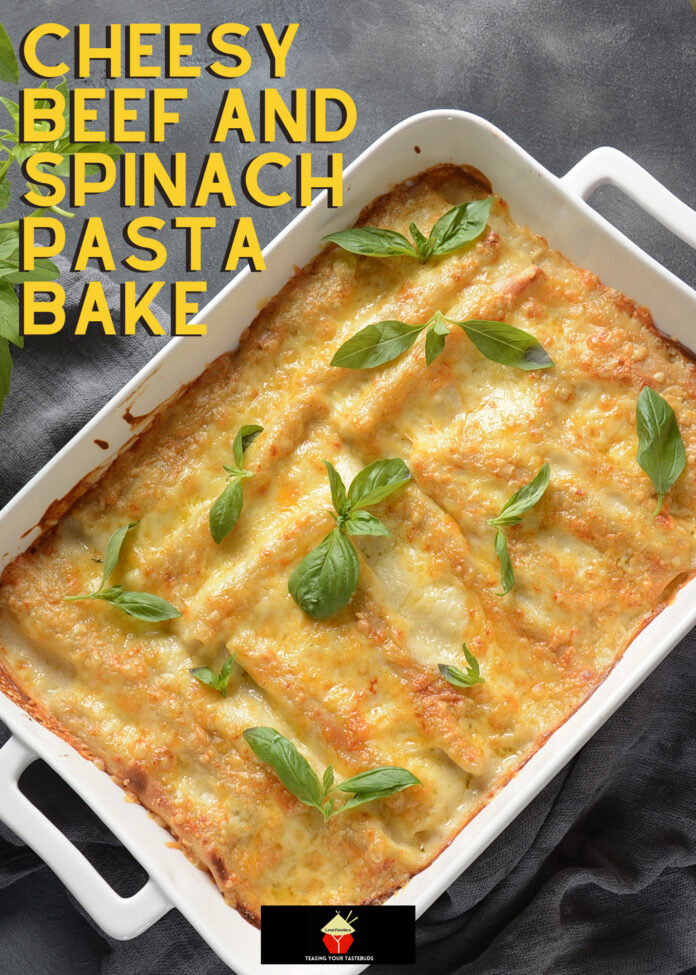 Cheesy Beef and Spinach Pasta Bake | Lovefoodies