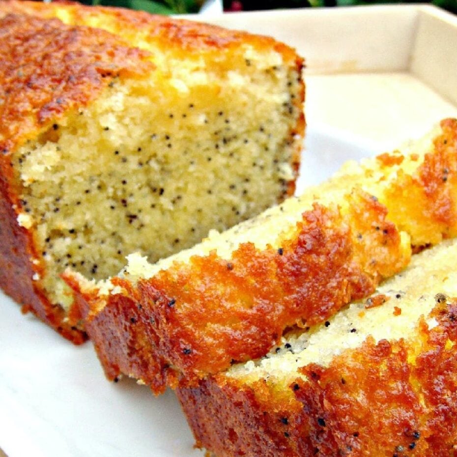 Lemon and Poppy Seed Loaf. This is truly a delightful cake. The flavors are gentle, the cake is soft and moist and of course looks so pretty with the addition of poppy seeds sprinkled throughout the cake