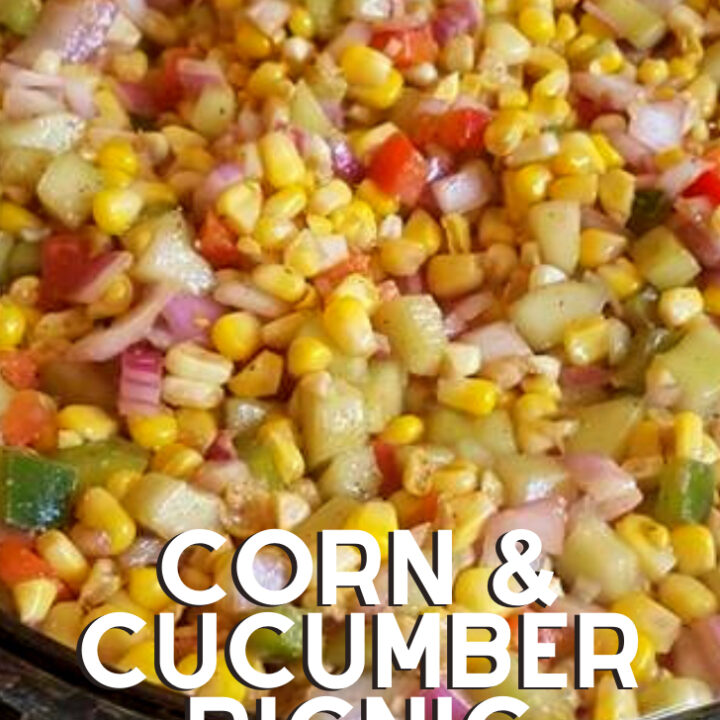 Corn and Cucumber Picnic Salad Corn and Cucumber Picnic Salad. A very simple yet great-tasting salad with an easy salad dressing recipe too. Perfect for the holidays!