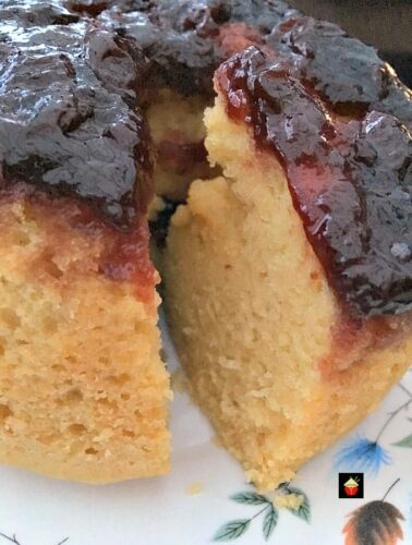 Delicious Steamed Cherry Cake or pudding is a lovely soft and fluffy cake steamed on the stovetop, steamer or multicooker.