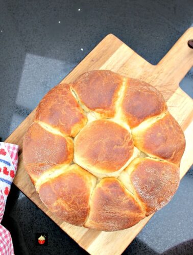 Orange Brioche bread, luxuriously soft and buttery, with a hint of orange throughout.