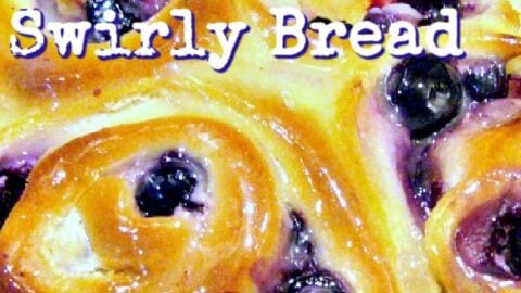 Blueberry Cream Cheese Swirly Bread, made from scratch, easy sweet bread recipe. Soft, sticky, creamy rolls, bursting with juicy blueberries. Perfect for the holiday season