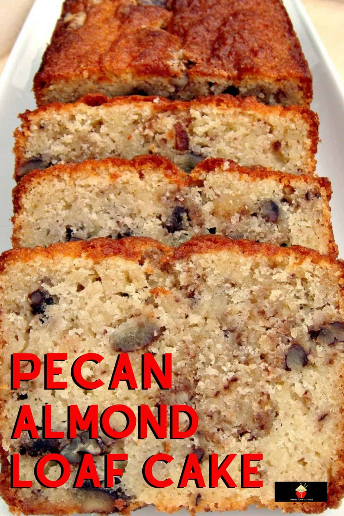 Moist Pecan Almond Loaf Cake. The flavor combo is just divine! Moist Pecan Almond Loaf Cake. The flavor combo is just divine!