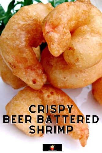 Crispy Beer Battered Shrimp. Light and crispy batter around delicious juicy shrimp, add your favorite dip and these are a perfect starter or party food.