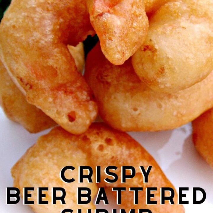 Crispy Beer Battered Shrimp Crispy Beer Battered Shrimp. Light and crispy batter around delicious juicy shrimp, add your favorite dip and these are a perfect starter or party food.