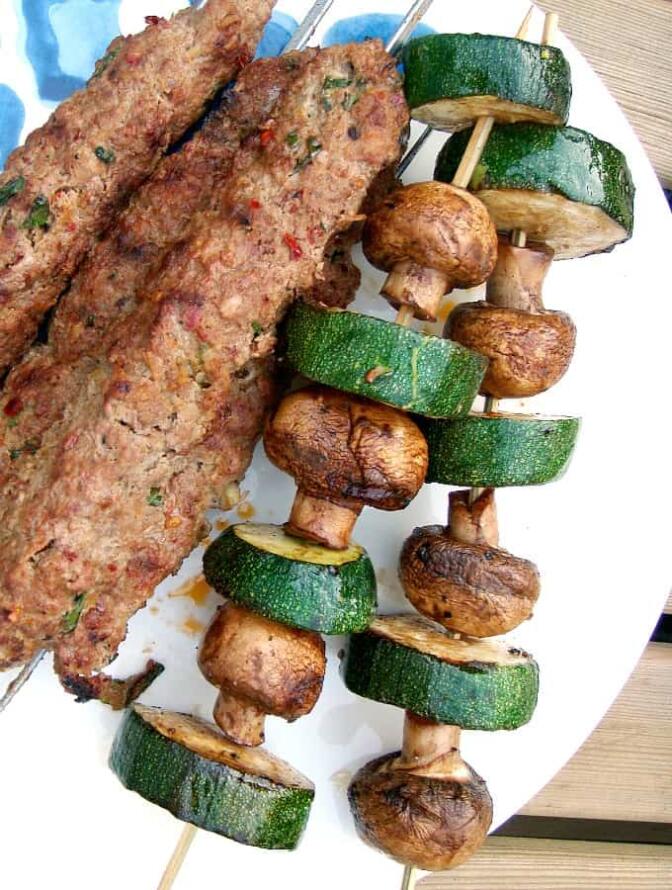 Zucchini and Mushroom Kebabs Lovefoodies