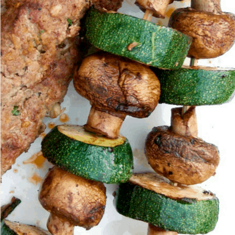 Zucchini and Mushroom Kebabs Lovefoodies