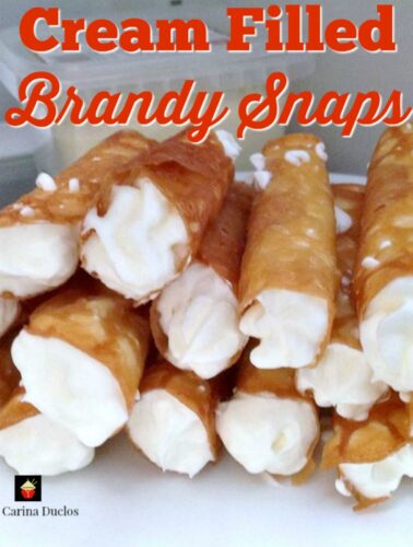 Cream Filled Brandy Snaps - A wonderful cookie type treat, oddly enough, with no brandy! One is never enough so be sure to make plenty!
