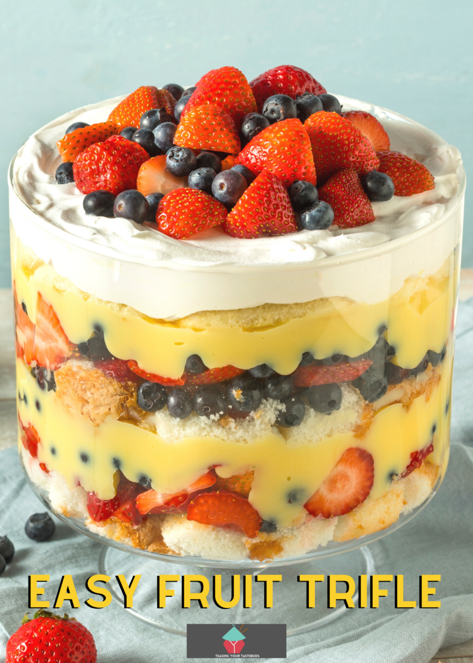 Easy Fruit Trifle Easy Fruit Trifle. A very quick to make easy fruit trifle recipe, uses fresh, canned or frozen fruits. Prep in under 15 minutes. Perfect for dessert or a party!