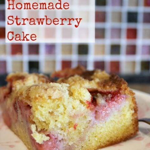 Easy Homemade Strawberry Cake Easy Homemade Strawberry Cake. Quick & easy made from scratch recipe with a delicious streusel crumble topping. Great tasting simple cake recipe. Perfect for dessert or tea time