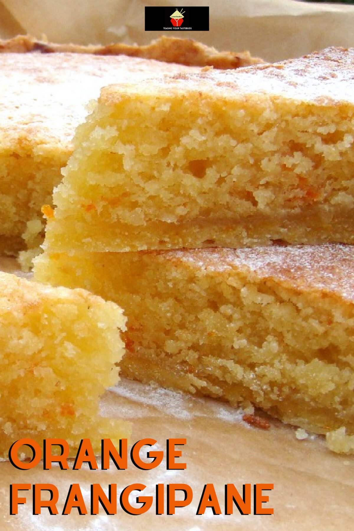 Orange Frangipane 5 Orange Frangipane. A delicious tart, with a crisp pastry base and soft, cake filling. Perfect with a cup of tea or serve warm as a dessert with whipped cream
