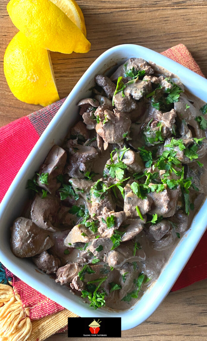 Creamy Garlic Chicken Livers, Bacon and Mushrooms Lovefoodies
